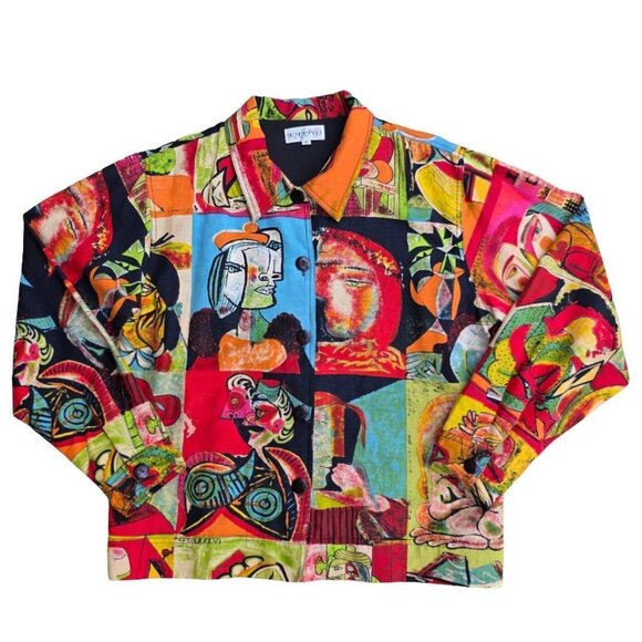 Cactus Jackets & Blazers - Vintage 80s abstract art museum meets wearable fashion 🎨